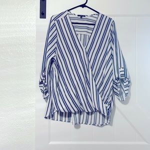 XL Navy Blue striped shirt by West Kei.